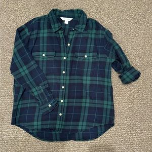 old navy blue and green plaid top